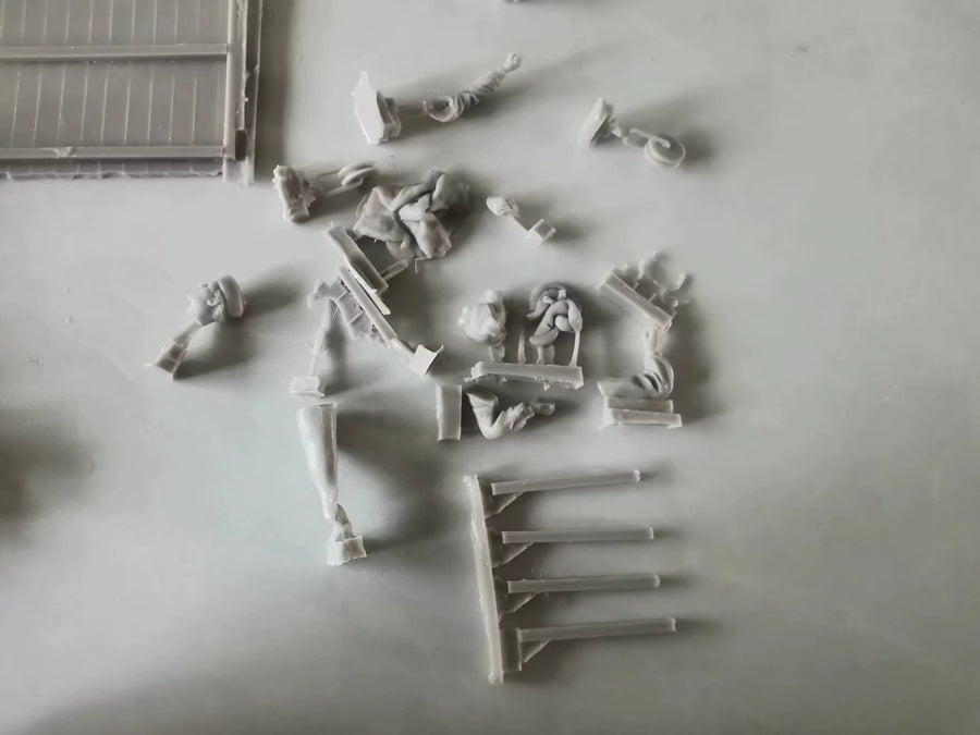 WWII Field Kitchen Logistics Camp Diorama 1/35 Resin Kit - resin model view 3