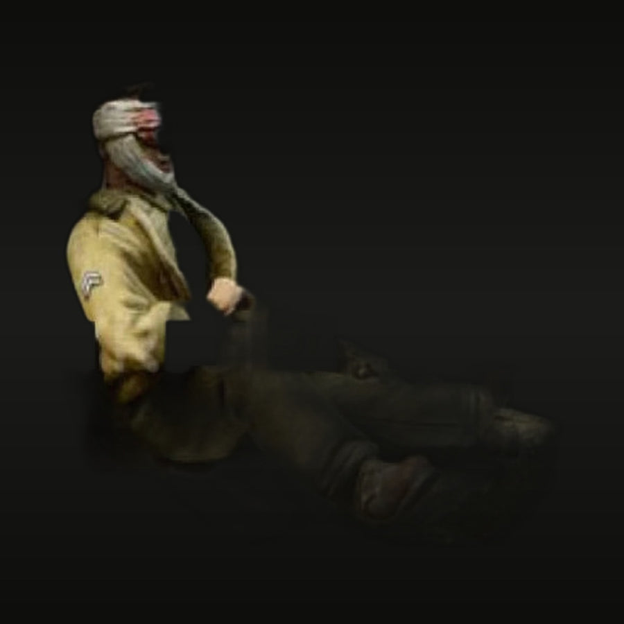 WWII Wounded Soldier Seated with Head Bandage 1/35 Resin Figure - unpainted resin model kit