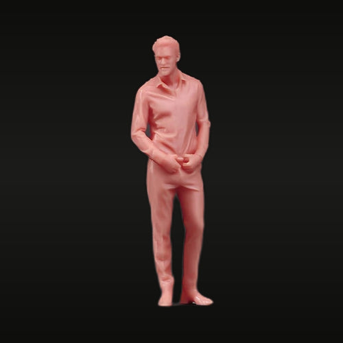 Standing Casual Man Shirt 1/87 Scale Resin Miniature Figure