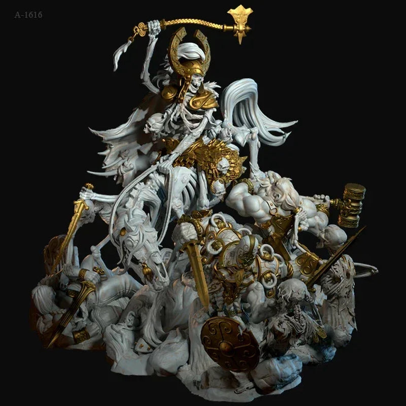 Celestial Warrior Angel with Golden Armor Resin Figure Kit - resin model view 2