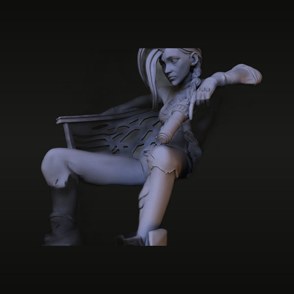 Fantasy Female Warrior Pinup with Ornate Armor 1/24 Resin Figure Kit