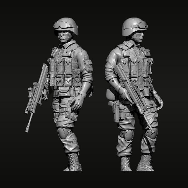 Modern Special Forces Operator Set of 2 with Tactical Gear 1/35 Resin Figure Kit