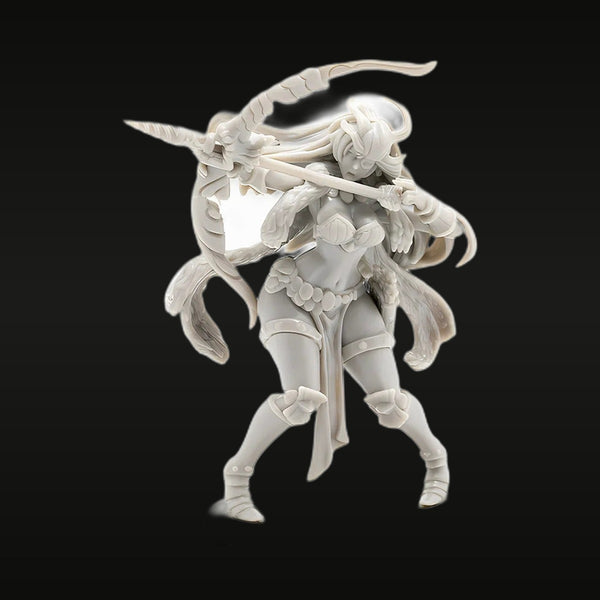 Fantasy Female Demon Warrior with Horns and Sword 28mm Resin Figure Kit