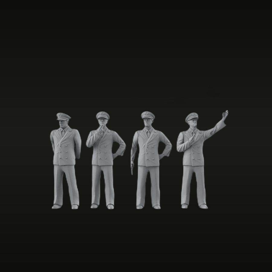 WWII Italian Navy Officers Multi-Pose Set 1/700 Resin Kit - unpainted resin model kit
