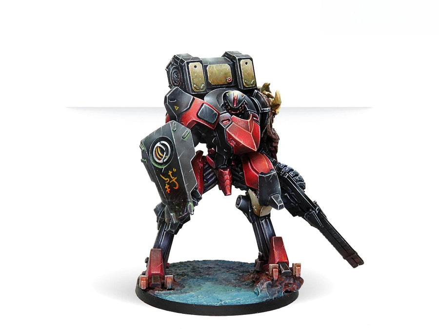 Raicho Armored Brigade Red Mecha Resin Model Kit with Base - resin model view 2
