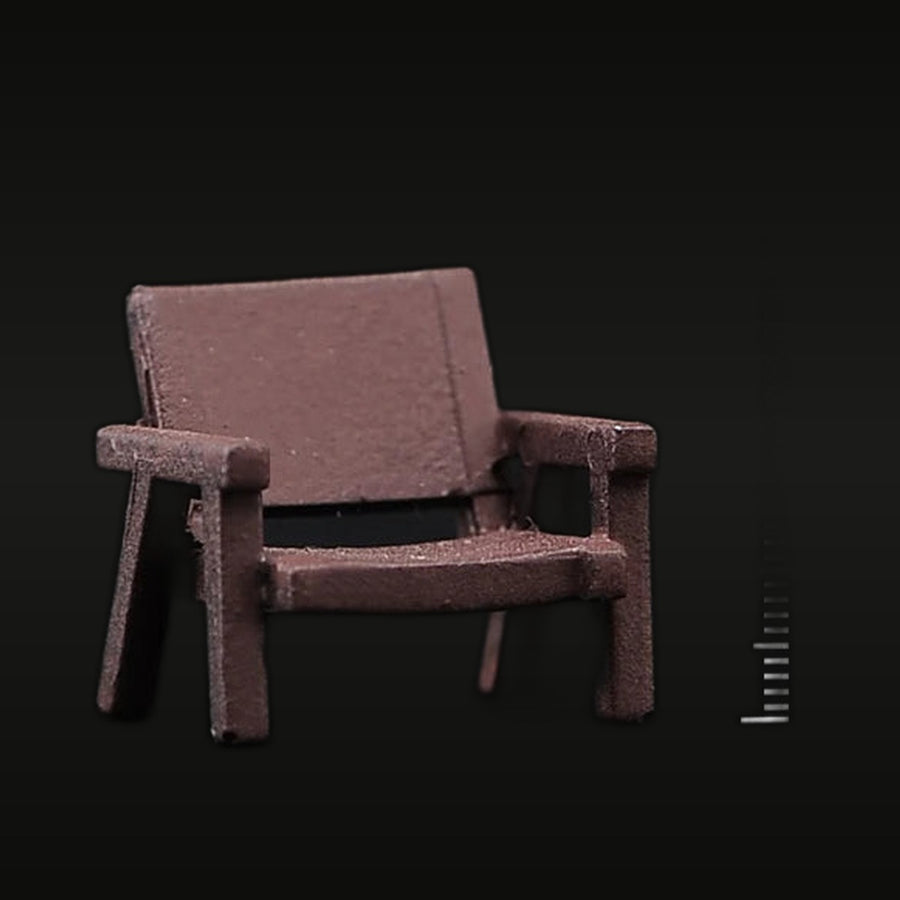 Wooden Armchair Resin Diorama Accessory 28mm Tabletop Scale - unpainted resin model kit