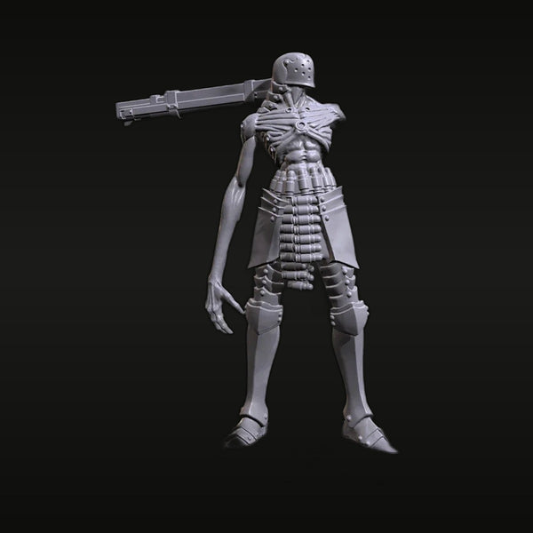 Sci-Fi Undead Warrior Monster with Armor & Cannon 75mm Resin Figure Kit