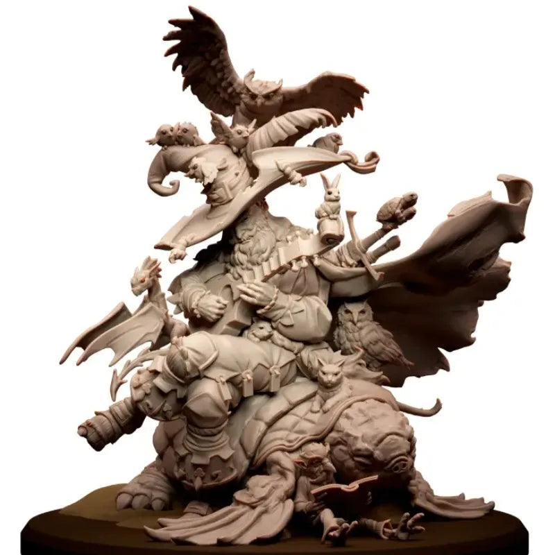 Fantasy Ranger/Druid with Animal Companions 75mm Resin Diorama Kit - resin model view 3