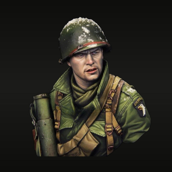 WWII US Airborne Soldier with Bazooka 1/10 Resin Bust