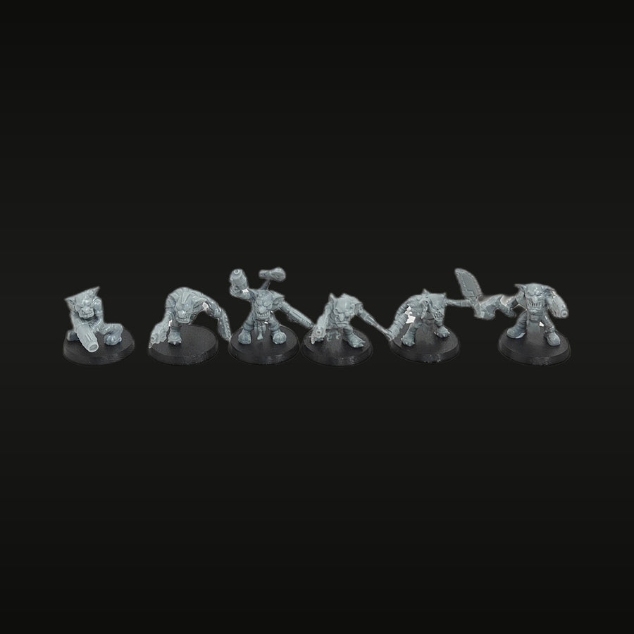 Fantasy Orc Warriors 6-Figure Set 28mm Resin Kit - unpainted resin model kit