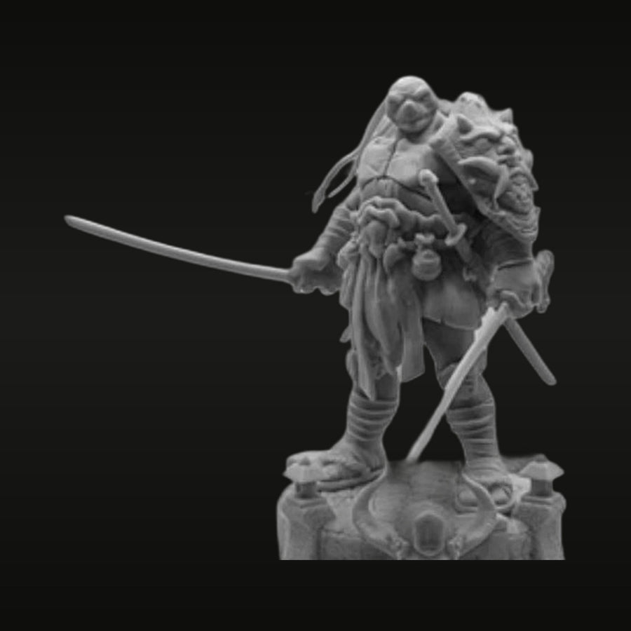 Turtle Hero Swordsman with Dual Swords 1/24 Resin Figure Kit - unpainted resin model kit