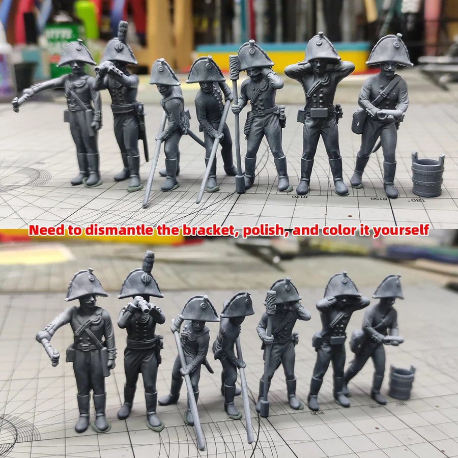 Russia Artillery in the 19Th Century Army Figure Team Military Man Set Assembly Plastic Scale Model Kit 7 Pcs 1/72 1/35 1/48