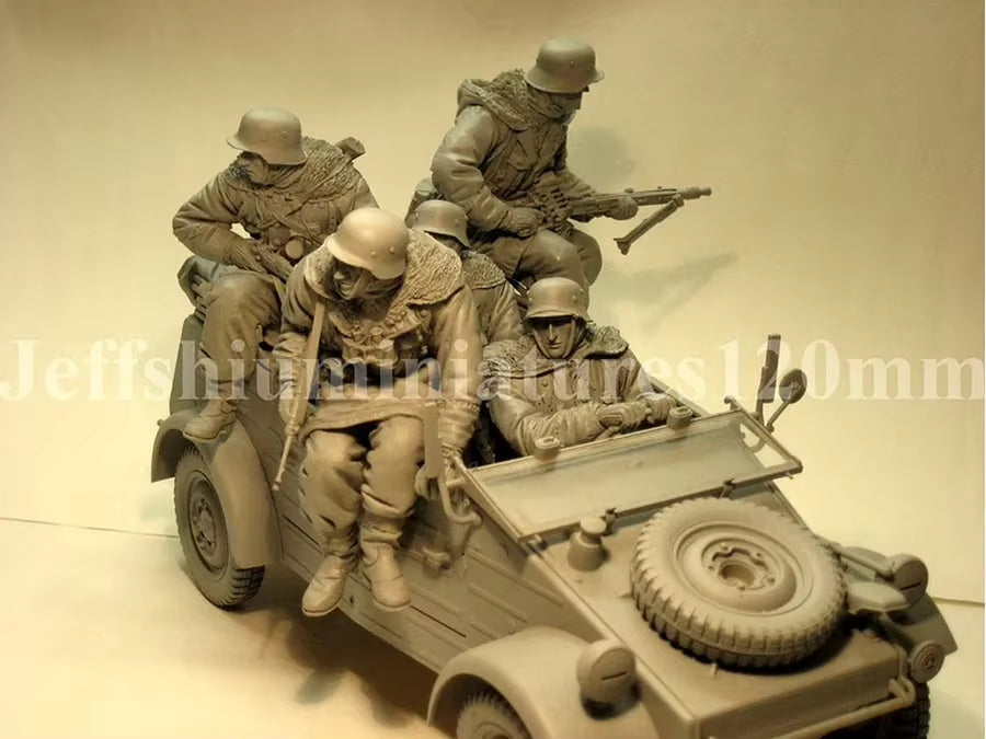 WWII German Infantry Machine Gun Team 5-Figure Set 54mm Resin Kit - resin model view 2
