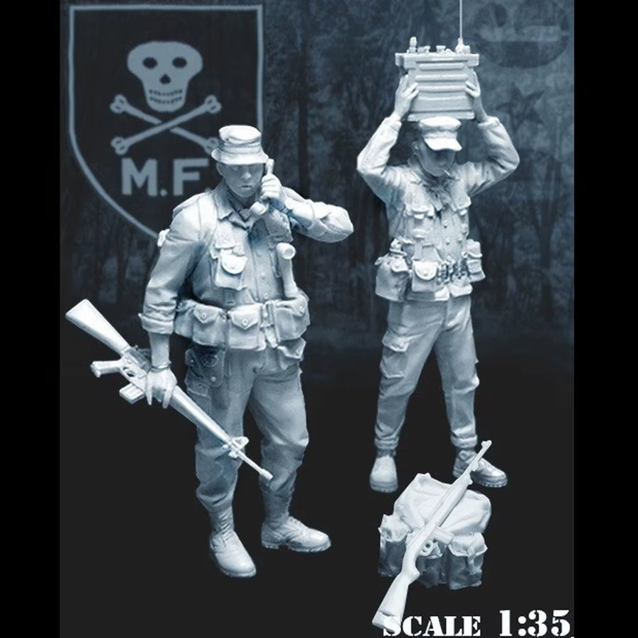 Vietnam War US Soldiers M16 & Ammo Box Set 1/35 Resin Figure Kit - resin model view 2