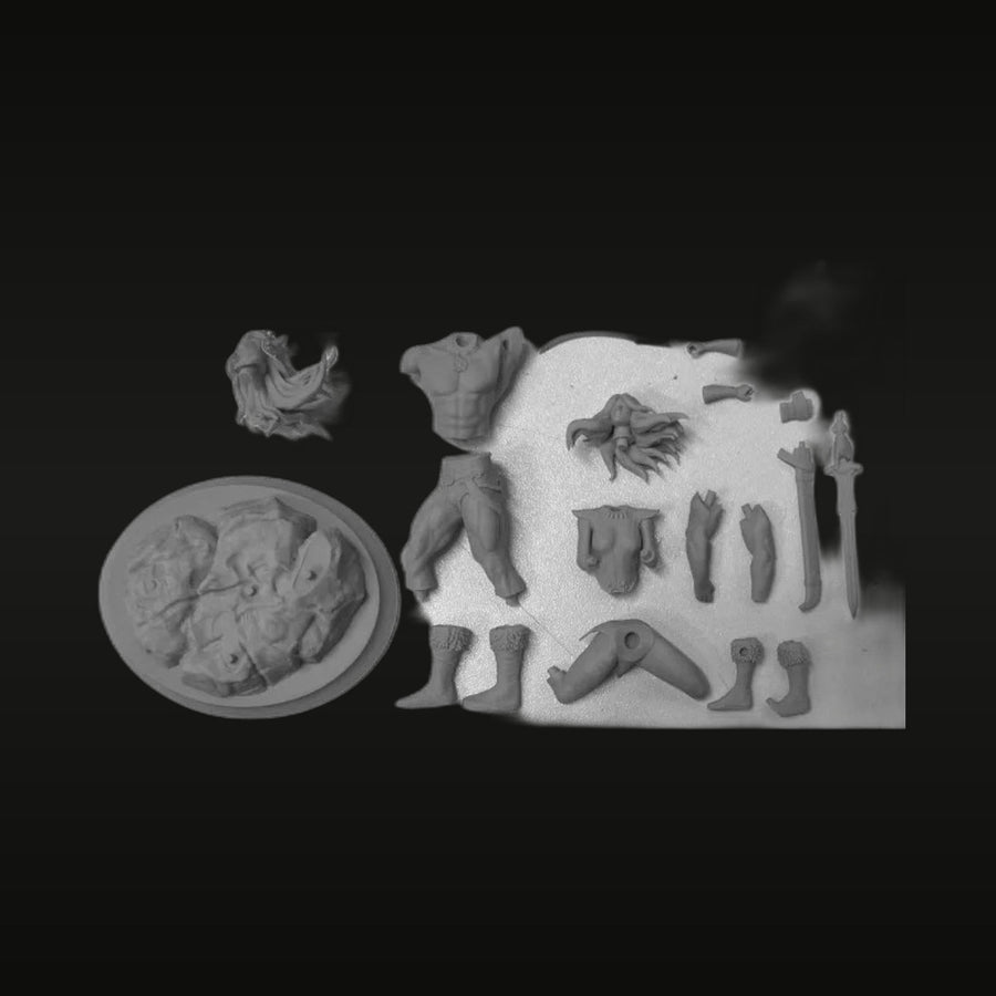 Fantasy Barbarian Warrior & Female Companion 1/24 Resin Figure Kit - unpainted resin model kit