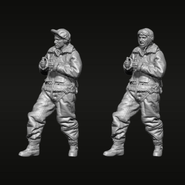 WWII American Soldier with M1 Garand Dual Heads 1/32 Resin Figure Kit
