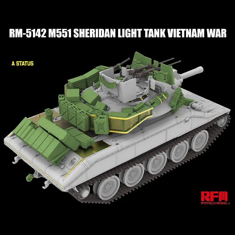 1/35 Ryefield Model Building Kits Rm-5142 M551 Light Tank Sheridan Vietnam War