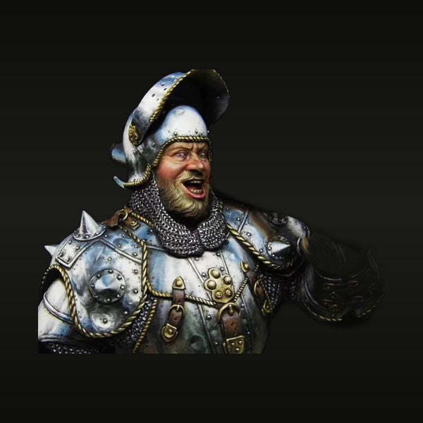 Medieval Knight Commander with Feathered Helm 1/10 Resin Bust Kit