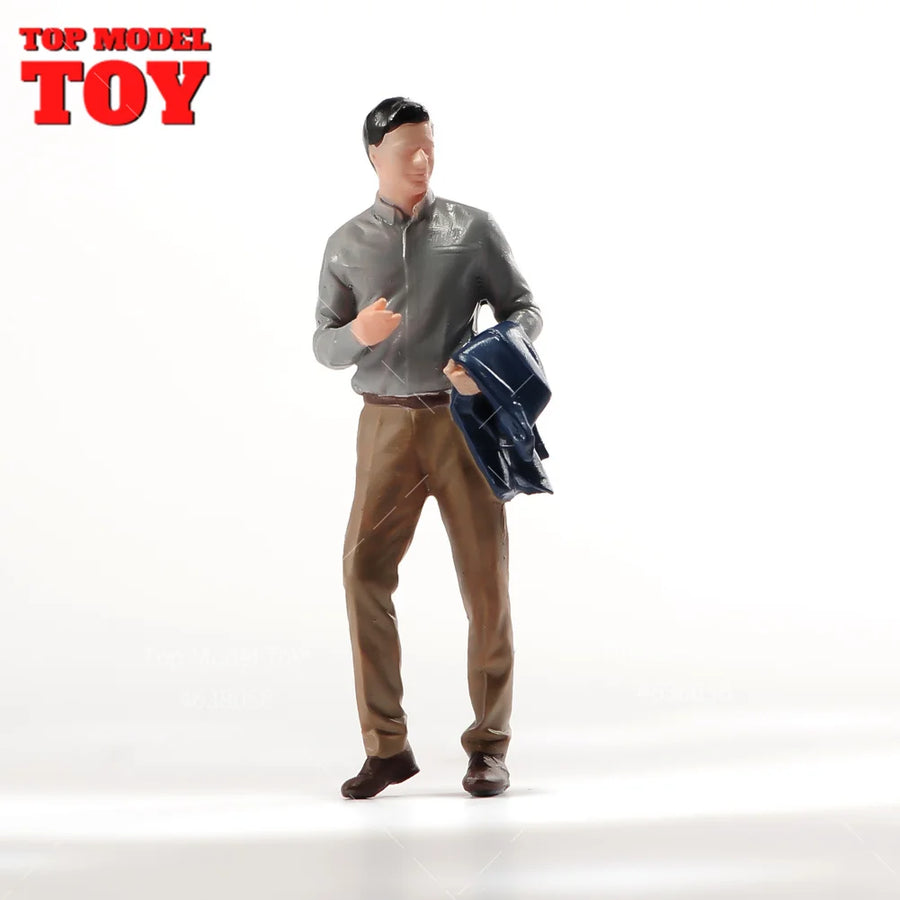 Painted Miniatures 1/87 1/64 1/43 Office Suit Man Fashion Girl Mini Scene Props Doll Figures Model for Cars Vehicles Toys