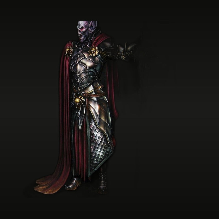 Fantasy Vampire Dark Lord with Ornate Armor & Cape 75mm Resin Figure Kit - unpainted resin model kit