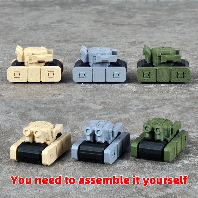 Assembly Scale Set Static Plastic Military Armored Vehicles Tank 3Pcs
