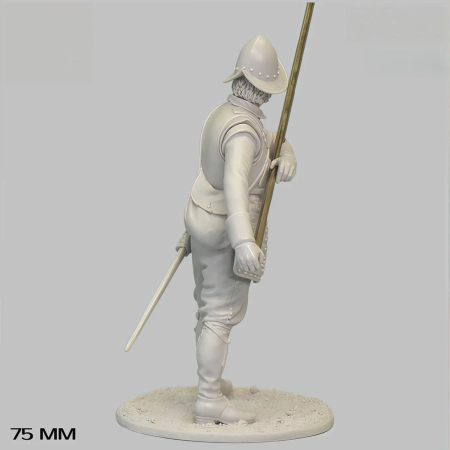 75Mm Resin Unpainted Model Kit, Military Theme, 17Th Century European Pikeman, Unassembled and Unpainted GK