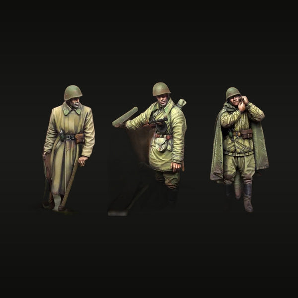 WWII Soviet Soldier Winter Uniform PPO-41 Grenade 1/35 Resin Figure Kit