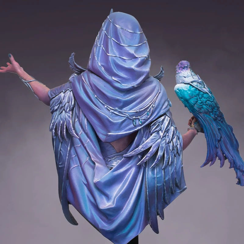 Fantasy White-Haired Sorceress with Headdress 1/10 Resin Bust - resin model view 3