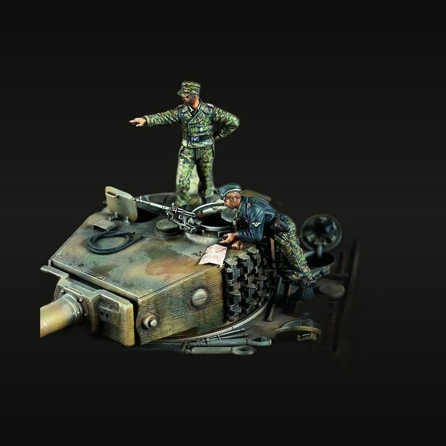 WWII German Motorcycle MG34 Gun Team Diorama 1/35 Resin Kit - unpainted resin model kit