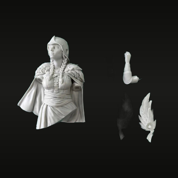 Fantasy Female Warrior Goddess Winged Helm 115mm Resin Bust