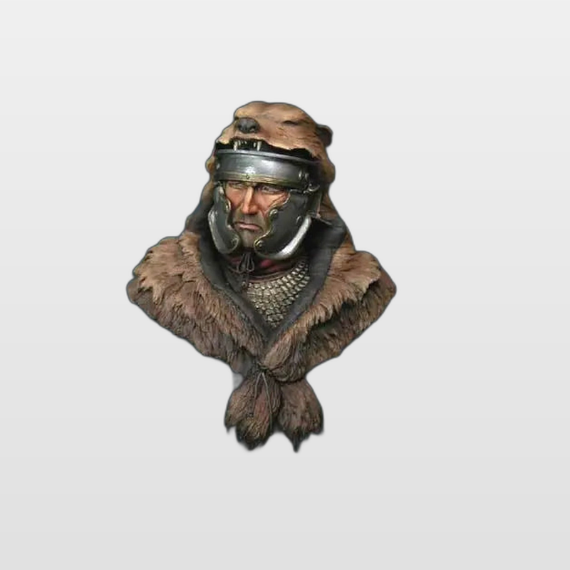 Ancient Roman Signifer with Bear-Pelt and Lorica Mail Resin Bust Kit — enhanced photo