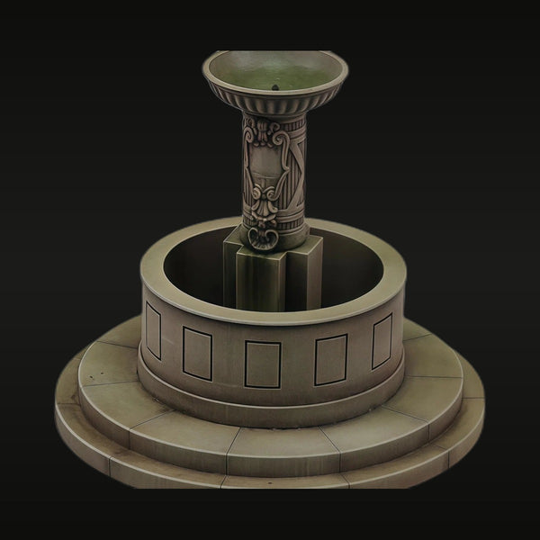 Classical Fountain Diorama Base 1:35 Resin Model Kit