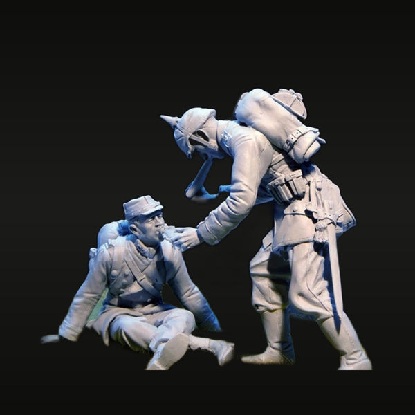 WWI German Soldiers First Aid Scene 1/16 Resin 2-Figure Diorama Kit