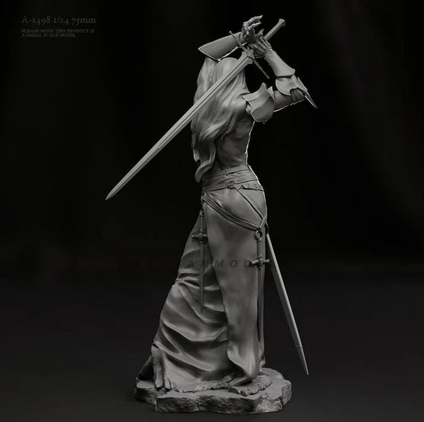 Fantasy Female Warrior Bust with Greatsword 75mm Resin Kit