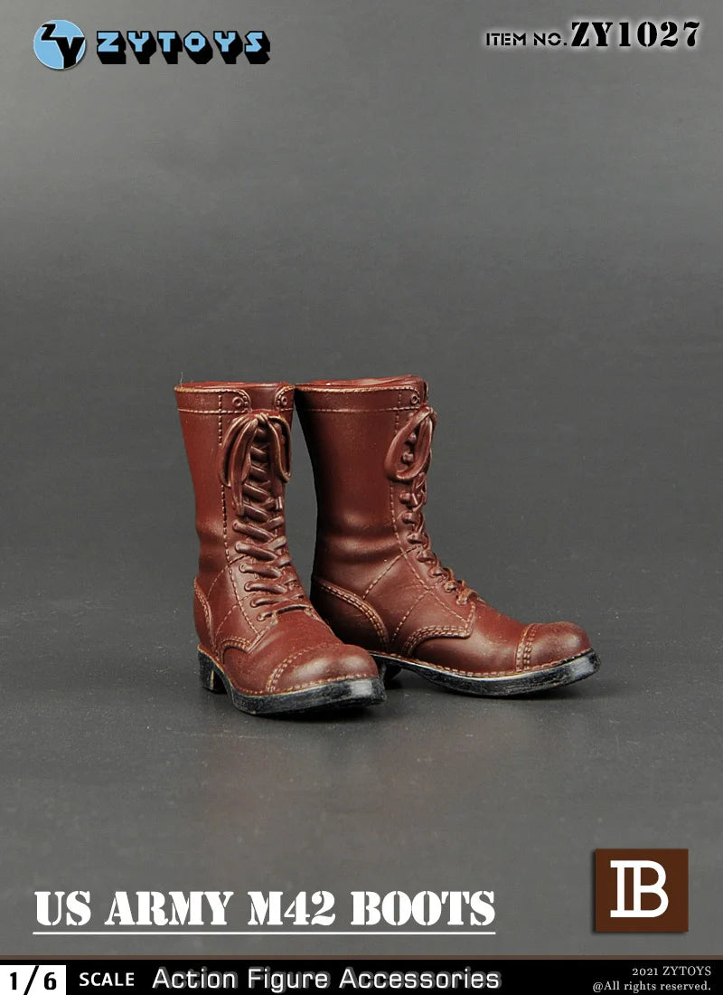 ZYTOYS ZY1024 ZY1028 ZY1034 1/6 WWII Military Boots Shoes Accessory Model Fit 12'' Male Soldier Action Figure Body Dolls Toy