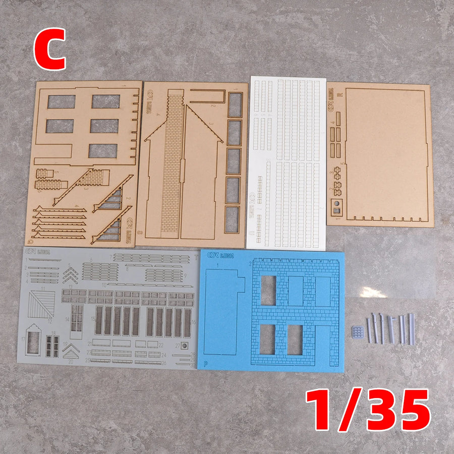 Assembly Architectural Sand Table Europe Building House Shop Home Multi-Storey Residential Cafe Diorama Scale Model Kit 1/35