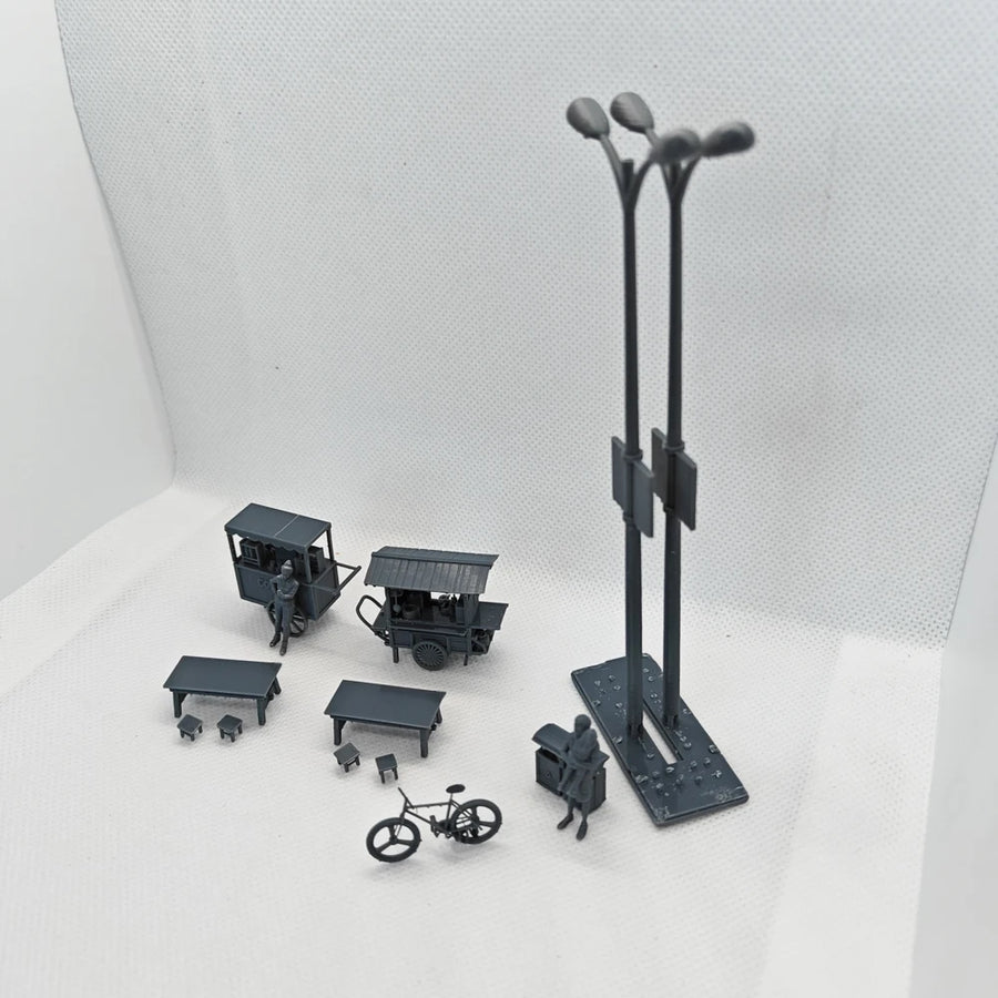 Breakfast Coffee Roadside Stall Yao's Studio 1/64 Resin Diorama Kit - resin model view 2