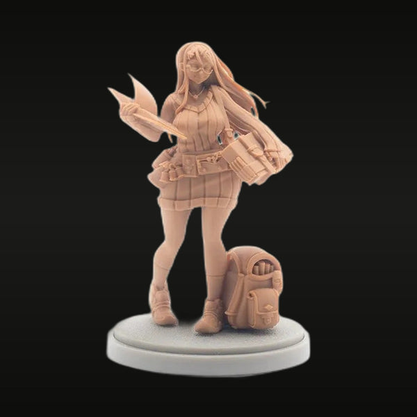 Sci-Fi Female Warrior with Axe and Backpack Resin Figure Kit