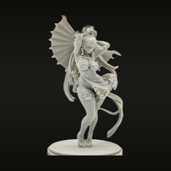 Fantasy Female Winged Demon with Armor 75mm Resin Figure Kit