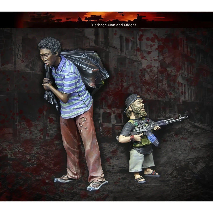 1/35 Resin Unpainted Model Kit, Junkie and Dwarf Unassembled and Unpainted GK