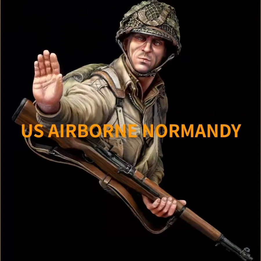 1/10 Scale Resin Bust Assembled Model Kit Historical Military WWII US Airborne Figurines & Miniatures Unassembled and Unpainted