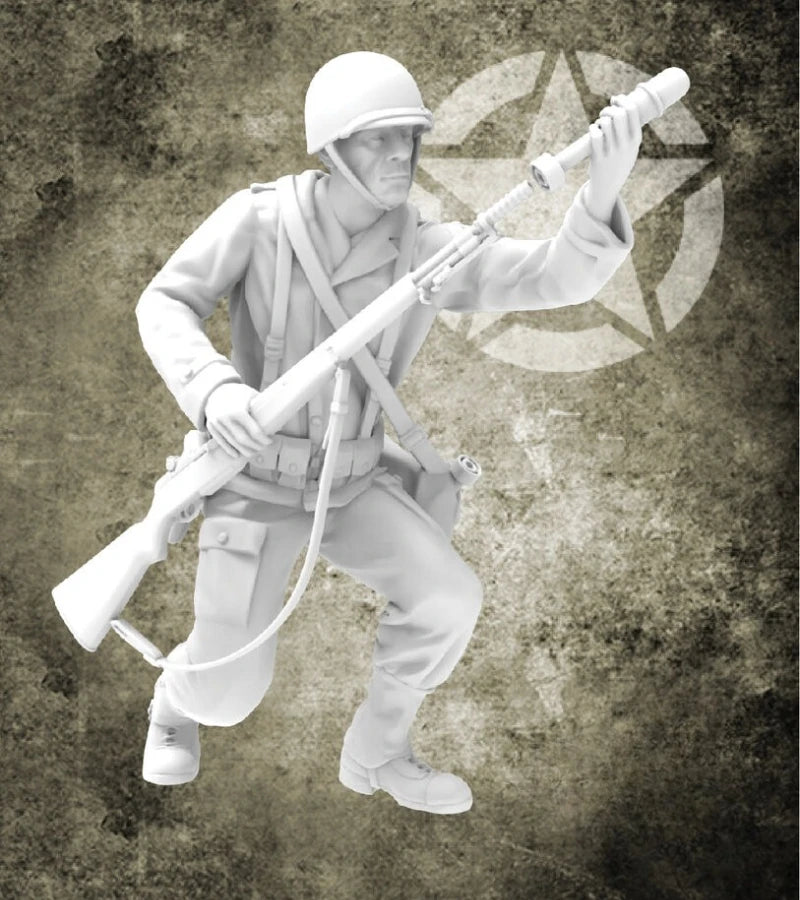 1/35 Scale Die-Cast Resin Figure Model Kit WWII US Soldier Unassembled and Unpainted