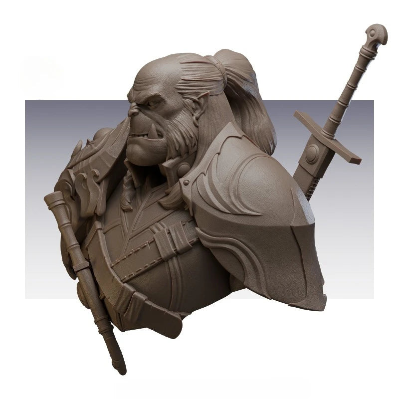 1/12 Scale 65Mm Die-Cast Resin Bust Model Kit Orc Beastmen Statue Unassembled and Unpainted