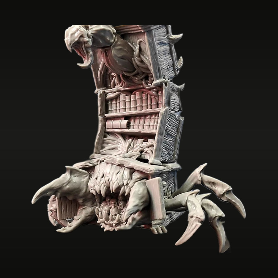 Fantasy Mimic Bookshelf Monster with Claws Resin Creature Kit - unpainted resin model kit