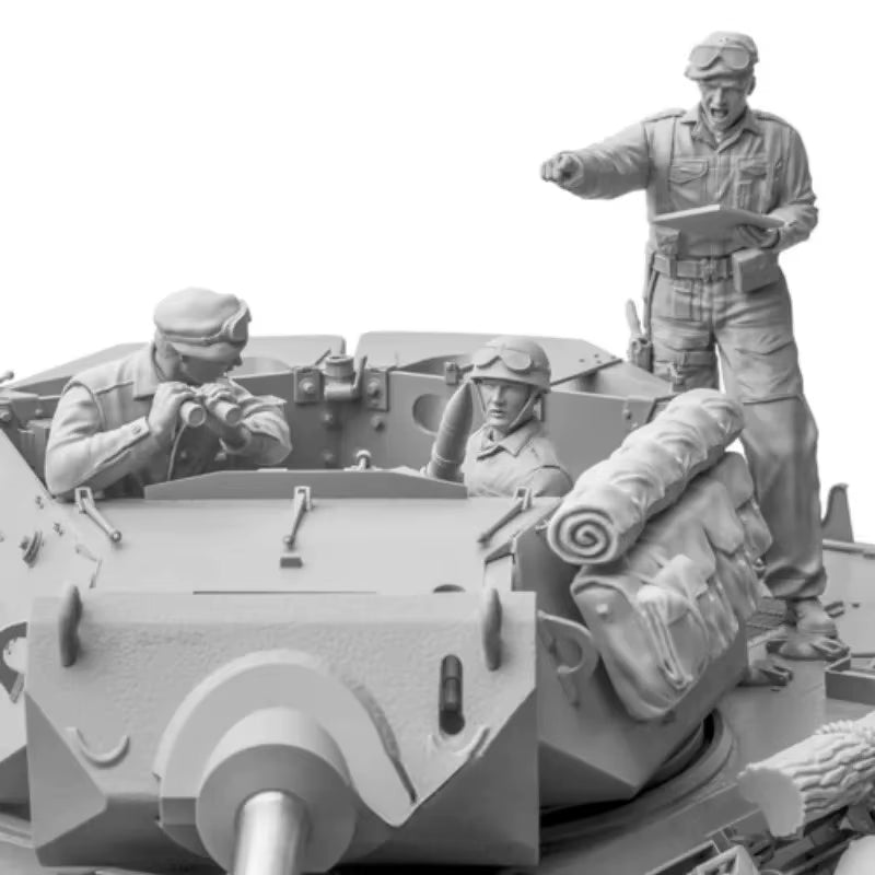 WWII British M10 Achilles Tank Crew 4-Figure Set 1/16 Resin Kit - resin model view 2
