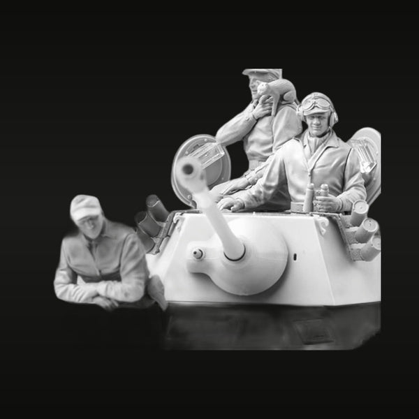 WWII Soviet Tank Crew Set Diorama 1/35 Resin Kit