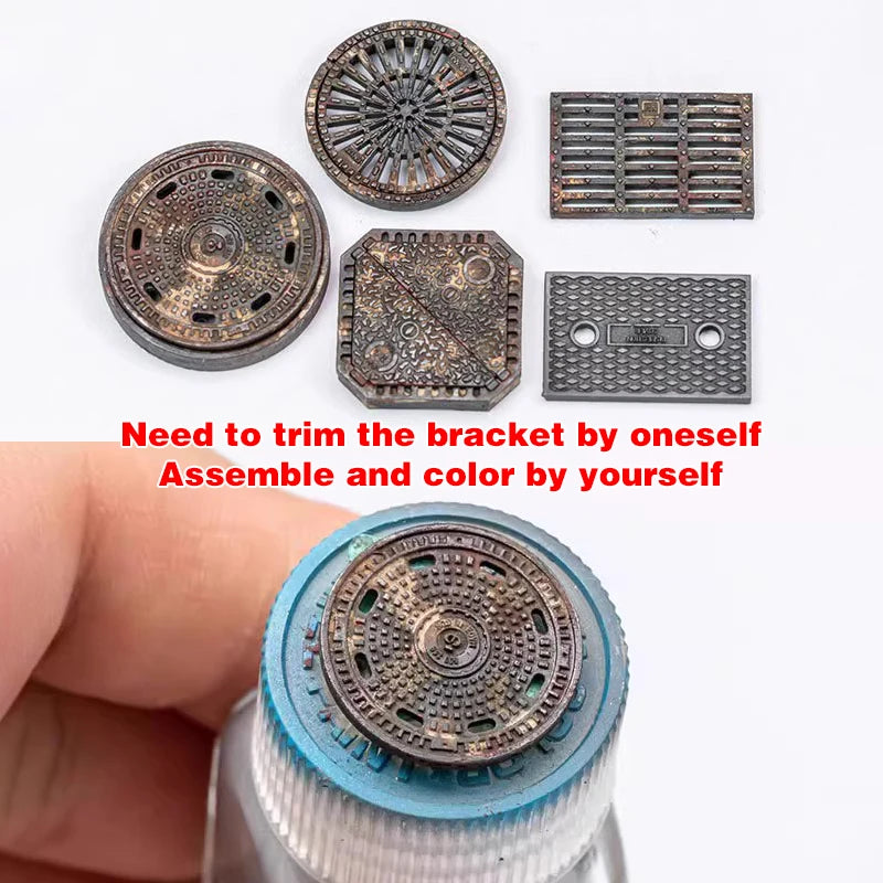 1/35 Manhole Covers Set (Resin Terrain) - resin model view 4