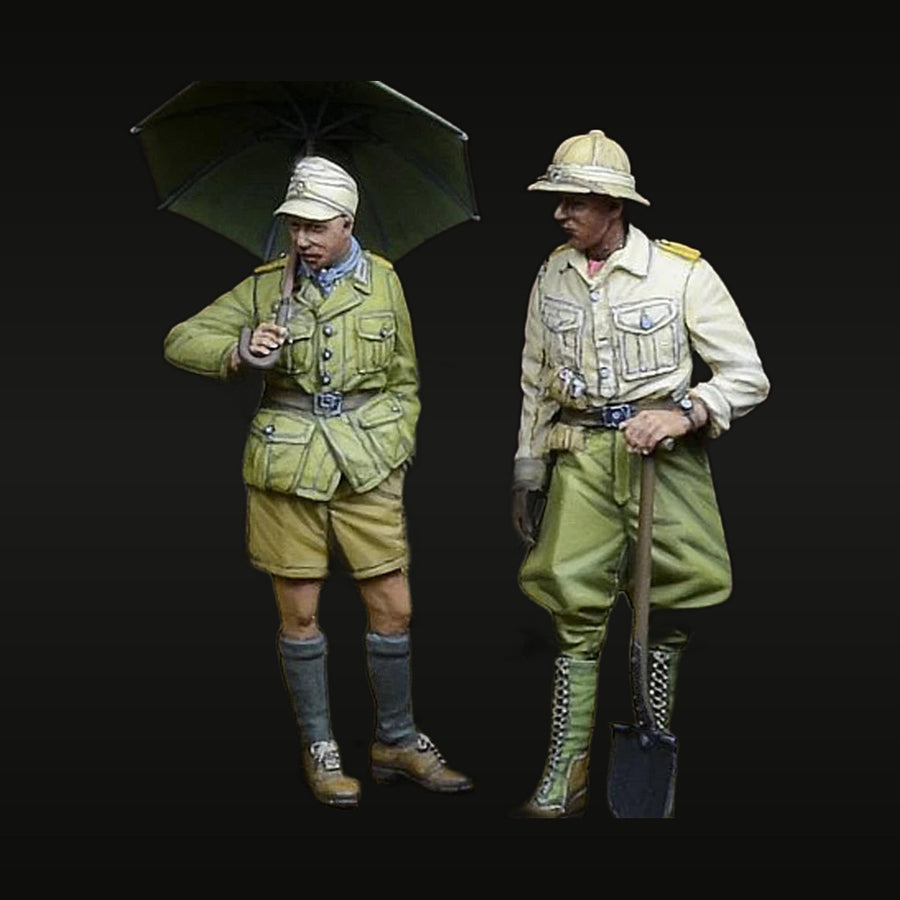 British Colonial Soldiers with Pith Helmets 1/35 Resin Figure Set - unpainted resin model kit