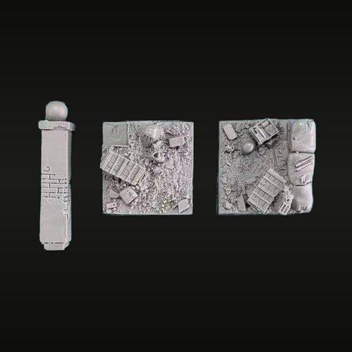 Ruined Urban Battlefield Diorama Base Set (50pcs) 1/35 Resin Kit