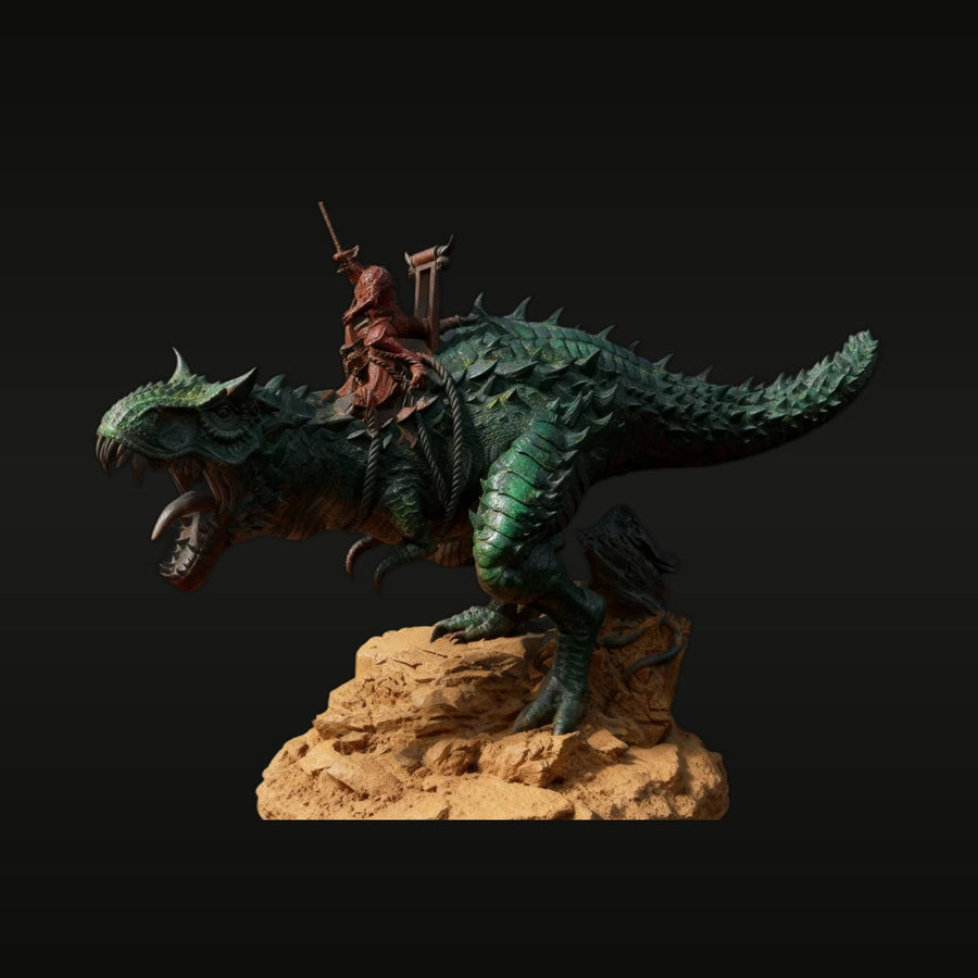 Fantasy Lizard Rider with Sword 60mm Resin Diorama Kit - unpainted resin model kit